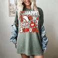 Happy 100 Days Of School Baseball Football PE Teacher Women's Comfort Colors T-Shirt Berry Happy 100 Days Of School Baseball Football PE Teacher Women's Comfort Colors T-Shirt Berry