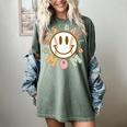 Happy Baseball Mom Groovy Retro Floral Smiling Face Women's Comfort Colors T-Shirt Berry Happy Baseball Mom Groovy Retro Floral Smiling Face Women's Comfort Colors T-Shirt Berry