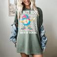 I Hit 100 Days Of School Baseball Ice Cream Drip Boys Girls Women's Comfort Colors T-Shirt Berry