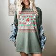 Ho Ho Homerun Baseball Ugly Christmas Sweater Party Hitter Women's Comfort Colors T-Shirt Berry