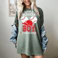 Little Slugger Boy Coming Soon Baby Announcement Baseball Women's Comfort Colors T-Shirt Berry