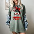 Loud And Proud Baseball Mom Messy Bun Leopard Mother Day Women's Comfort Colors T-Shirt Berry