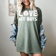 I Love My Boys Baseball Moms Women's Comfort Colors T-Shirt Berry I Love My Boys Baseball Moms Women's Comfort Colors T-Shirt Berry