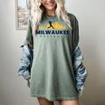 Milwaukee Baseball Minimalist City Skyline Baseball Lover Women's Comfort Colors T-Shirt Berry