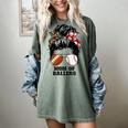 Mom Of Ballers Messy Bun Football Mom Baseball Mom Of Both Premium Tri-Blend Women's Comfort Colors T-Shirt Berry