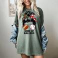 Mom Of Ballers Messy Bun Football Mom Baseball Mom Of Both Women's Comfort Colors T-Shirt Berry Mom Of Ballers Messy Bun Football Mom Baseball Mom Of Both Women's Comfort Colors T-Shirt Berry