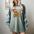 Oh Snap Gingerbreadman Christmas Baseball Humor Women's Comfort Colors T-Shirt Berry