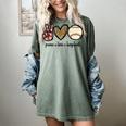 Peace Love Baseball Mom Leopard Print Cheetah Pattern Women's Comfort Colors T-Shirt Berry