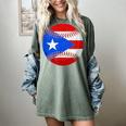 Puerto Rico Baseball Flag Boricua Beisbol Fan Gear Women's Comfort Colors T-Shirt Berry