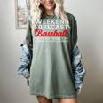 Retro Baseball Mom Mother's Day Weekend Forecast Baseball Premium Women's Comfort Colors T-Shirt Berry