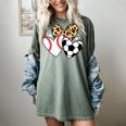 Soccer Baseball Heart Soccer Baseball Mom Women's Comfort Colors T-Shirt Berry