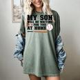 My Son Will Be Waiting For You At Home Baseball Mom Women's Comfort Colors T-Shirt Berry
