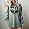 Team America 1776 4th Of July Patriotic Baseball Women's Comfort Colors T-Shirt Berry