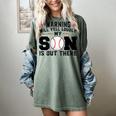 Warning Will Yell Loudly My Son Baseball Mom Women's Comfort Colors T-Shirt Berry