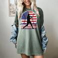 Women's Batter Patriotic American Flag Baseball Silks Women's Comfort Colors T-Shirt Berry Women's Batter Patriotic American Flag Baseball Silks Women's Comfort Colors T-Shirt Berry