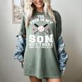 Yes This Is My Son Out Baseball Mom Women's Comfort Colors T-Shirt Berry