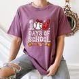100 Days Of School Cute Bow Baseball Boy Girl Teacher Women's Comfort Colors T-Shirt Blue Jean