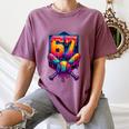 67 Meme Trendy Baseball Number 67 Player Six Seven Women's Comfort Colors T-Shirt Blue Jean