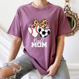 Ball Mom Soccer Baseball Mom Heart Women's Comfort Colors T-Shirt Blue Jean