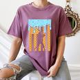 Baseball Drip Dripping Ice Cream Sport Player American Flag Women's Comfort Colors T-Shirt Blue Jean