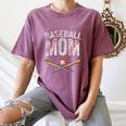 Baseball Mom Crossed Bats With Ball On Fire Distressed Women's Comfort Colors T-Shirt Blue Jean Baseball Mom Crossed Bats With Ball On Fire Distressed Women's Comfort Colors T-Shirt Blue Jean