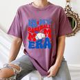 In My Baseball Mom Era Groovy Baseball Mother's Day US Flag Women's Comfort Colors T-Shirt Blue Jean