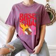 Baseball Mom Game Day Trendy Pink Leopard Mama Premium Women's Comfort Colors T-Shirt Blue Jean