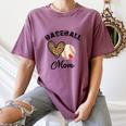 Baseball Mom Leopard Heart Baseball Player Kids Women's Comfort Colors T-Shirt Blue Jean