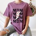 Baseball MOM Lightning Bolt Tshirt Retro Women's Comfort Colors T-Shirt Blue Jean