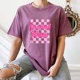 Baseball Mom And Pink Grid Sports Mother Mama Player Women's Comfort Colors T-Shirt Blue Jean