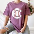 Baseball Sport Player Graphic Monogram Initial Letter C Women's Comfort Colors T-Shirt Blue Jean Baseball Sport Player Graphic Monogram Initial Letter C Women's Comfort Colors T-Shirt Blue Jean