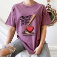 Baseball Valentine Forever On Deck For You Tee Women's Comfort Colors T-Shirt Blue Jean