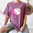 Breast Cancer Awareness Baseball Mom Women's Comfort Colors T-Shirt Blue Jean