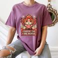 Chinese New Year 2026 Fire Horse Celebration Raglan Baseball Tee Women's Comfort Colors T-Shirt Blue Jean