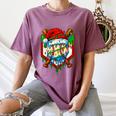 Christmas Baseball Ice Cream Drip Santa Baseball Player Kids Women's Comfort Colors T-Shirt Blue Jean