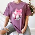 Cute Coquette Baseball Pink Bow Player & Fan Girls Women's Comfort Colors T-Shirt Blue Jean Cute Coquette Baseball Pink Bow Player & Fan Girls Women's Comfort Colors T-Shirt Blue Jean