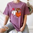 Cute Heart Baseball Basketball Football Valentine Boy Men Women's Comfort Colors T-Shirt Blue Jean Cute Heart Baseball Basketball Football Valentine Boy Men Women's Comfort Colors T-Shirt Blue Jean