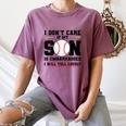 I Don't Care If My Son Is Embarrassed Baseball Mom Women's Comfort Colors T-Shirt Blue Jean