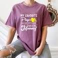 My Favorite Player Calls Me Mommy Softball Baseball Mom Women's Comfort Colors T-Shirt Blue Jean