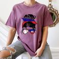 Haitian Baseball Mom Haiti Flag Baseball Girl Women's Comfort Colors T-Shirt Blue Jean