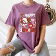 Happy 100 Days Of School Baseball Football PE Teacher Women's Comfort Colors T-Shirt Blue Jean Happy 100 Days Of School Baseball Football PE Teacher Women's Comfort Colors T-Shirt Blue Jean