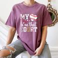 My Heart Is On That Court Baseball Player Baseball Mom Women's Comfort Colors T-Shirt Blue Jean