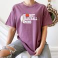 I Heart Hot Baseball Moms Women's Comfort Colors T-Shirt Blue Jean