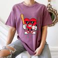 Heart Playing Baseball Valentines Day Women's Comfort Colors T-Shirt Blue Jean Heart Playing Baseball Valentines Day Women's Comfort Colors T-Shirt Blue Jean
