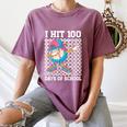 I Hit 100 Days Of School Baseball Ice Cream Drip Boys Girls Women's Comfort Colors T-Shirt Blue Jean