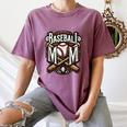 Home Run Baseball Mom Women's Comfort Colors T-Shirt Blue Jean