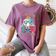 HUGvyn I Survived 100 Days Of School Baseball 6 7 Ice Cream Women's Comfort Colors T-Shirt Blue Jean