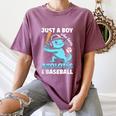 Just A Boy Who Loves Axolotls & Baseball Women's Comfort Colors T-Shirt Blue Jean Just A Boy Who Loves Axolotls & Baseball Women's Comfort Colors T-Shirt Blue Jean