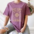 Just a Boy Who Loves Baseball Women's Comfort Colors T-Shirt Blue Jean Just a Boy Who Loves Baseball Women's Comfort Colors T-Shirt Blue Jean