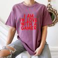I Am In Love With A Gamer Cute Valentines Day Gamer Couple Raglan Baseball Tee Women's Comfort Colors T-Shirt Blue Jean